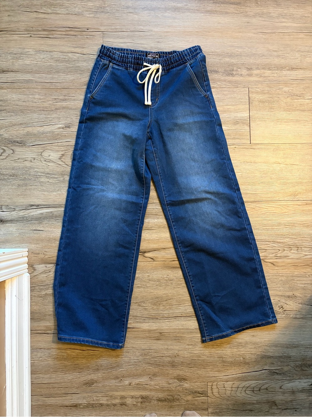 Bench Wide-Leg Drawstring Denim - Dark Blue